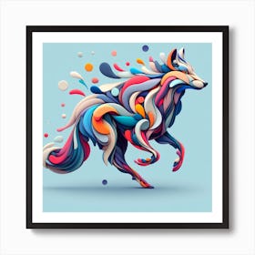 Abstract Wolf 1 Art Print