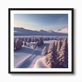 Snowy Landscape 50 Art Print