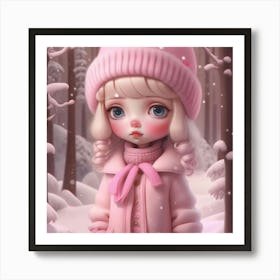 Little Girl In The Snow Art Print