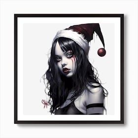 Xmas Gothic Girl 1 Art Print