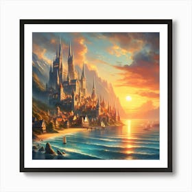 Beachside Town 2 Art Print