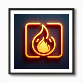 Fire Neon Sign Art Print