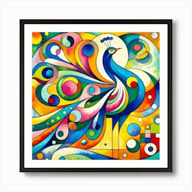 Abstract Colorful Peacock Art Print