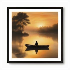 Man In A Boat Art Print