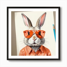 Rabbit In Sunglasses 7 Art Print