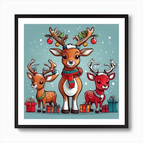 Christmas Reindeer 2 Art Print