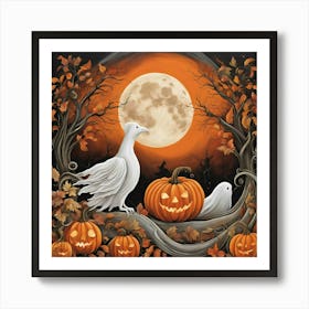 Abstract Halloween Nightbird Art Print