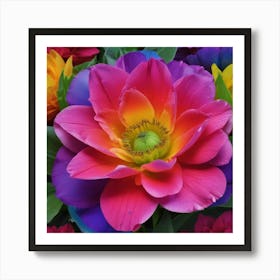 Rainbow Peony Art Print