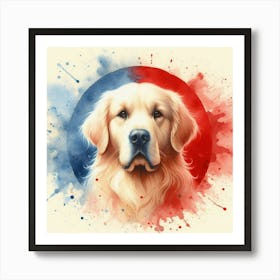 Watercolor Golden Retriever 1 Art Print