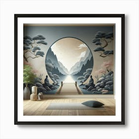 Zen Buddhist Mural Art Print