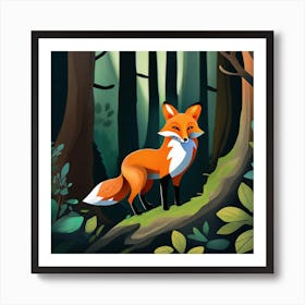 Fox In The Forest 17 Art Print