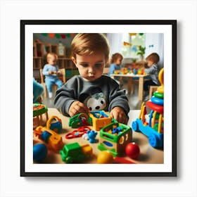 Child Playing With Toys Poster