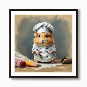 Chef Hamster 2 Art Print