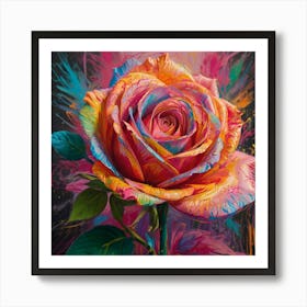 Colorful Rose Art Print