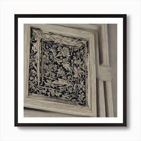 Black And White Floral Frame Art Print