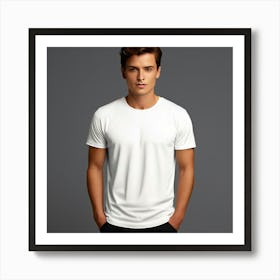 Mock Up Tshirt Blank Plain Cotton Unprinted Simple Minimalist Canvas Customizable Basic (21) Art Print