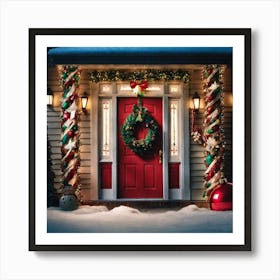 Christmas Door 123 Art Print