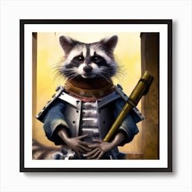 Japanese Raccoon Art Print