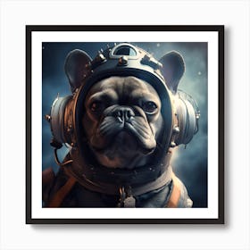 Frenchie In Space Art By Csaba Fikker 011 Art Print