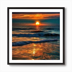 Sunset Over The Ocean 111 Art Print