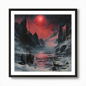 Red Moon In The Sky, Impressionism And Surrealism Art Print