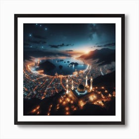 Islamic City At Night 2 Art Print