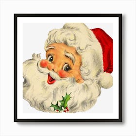 Cool Vintage Christmas Santa Claus Face Art Print