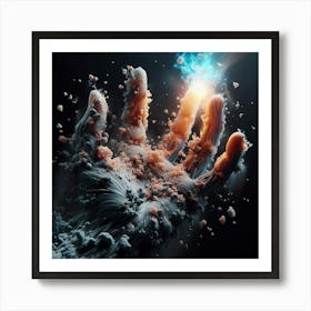 Hand Reaching For Light Art Print