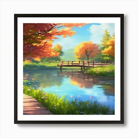 Autumn Landscape Wallpaper Art Print