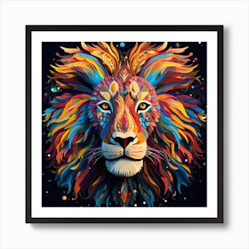 Colorful Lion 8 Art Print