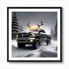 Ram Truck In The Snow Art Print