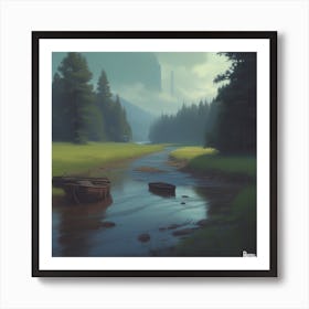 River In The Woods 30 Art Print