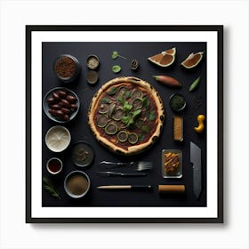 Pizza Props Knolling Layout (119) Art Print