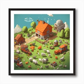 Farm In The Countryside 1 Art Print