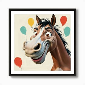 Happy Birthday Horse Art Print