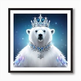 Polar Bear With A Crown Art Print