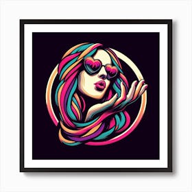 Girl In Sunglasses 5 Art Print