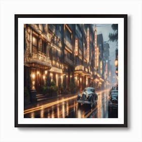 City At Night 1 Art Print