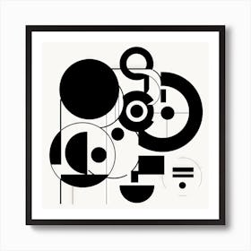 Abstract Painting Art Black and White Art Print