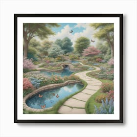 Butterfly Garden art Art Print