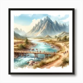 Bridge Over A River Art Print