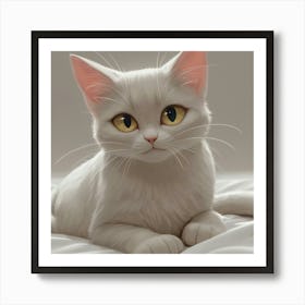 Snow white Cat Art Print