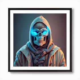 Skeleton With Blue Eyes Art Print