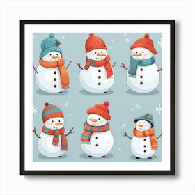 Snowman Set Art Print