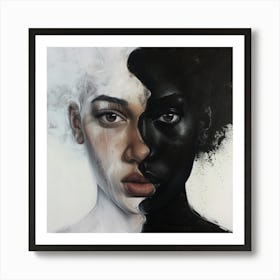 Black And White Woman Art Print