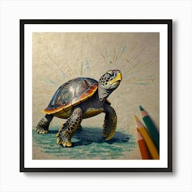 Turtle Drawing 3 Art Print