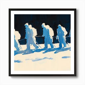 Group Of Skiers Art Print