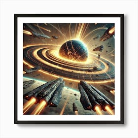 Gravitational Vortex Generator Collision Paths Converted Art Print