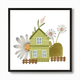 Daisy green House Art Print