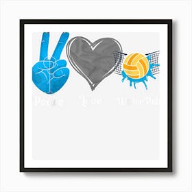 Water Polo Girl Peace Love Water Polo Art Print